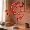 Richaa Lampada a 24 LED a forma di albero di rosa, lampada da tavolo a forma di albero di rosa, graziosa fatina luminosa per camera da letto, soggiorno, feste, matrimoni, compleanni e decorazioni
