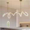 Diossad LED Lampadario moderno a sospensione Telecomando con funzione di memoria lampadari Dimmerabile lampada a sospensione Plafoniera per Soggiorno Sala Da Pranzo Camera (Oro, 200cm)