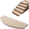 Haoppmof 15 tappetini semicircolari per gradini, 60 x 24 cm, autoadesivi | Tappetini morbidi in moquette, protezione per scale, per gradini in legno, animali domestici, nastro adesivo antiscivolo