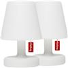 Fatboy® Edison the Petit |Set da 2|da tavolo a LED esterno outdoor notte Senza Fili Wireless & USB ricaricabile picollo bianca giardino [Classe di efficienza energetica A]