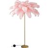 Generic Lampada da terra moderna a piuma - Design elegante dorato, LED dimmerabile a 3 colori, per soggiorno e camera da letto, con controllo touch