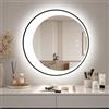 wowspeed Specchio da bagno con illuminazione, 60 x 60 cm, specchio da bagno a LED | Specchio da bagno a LED, rotondo, 3000 K, 4500 K, 6500 K, dimmerabile, anti-appannamento e interruttore touch