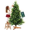 BAKAJI Albero di Natale Slim Molto Folto Ecologico e Ignifugo con Base in Legno, Decorazione Natalizia Salvaspazio Foltissima con Rami Realistici (Verde Strasburgo, 180 cm)