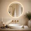 MYGIIVOVO Specchio da bagno con illuminazione, specchio con luce LED, 50 cm | Specchio con luce LED, interruttore touch e 3 colori dimmerabili