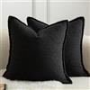 Mandioo 2 Pezzi Copricuscini Colore d'accento Minimalista decorativi Tessitura Fodere per Cuscino Moderne per Casa Soggiorno Camera da Letto per Divano 50 x 50 Nero