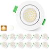 KYOTECH Faretti LED da Incasso per Cartongesso Dimmerabile 65-75mm Ultrasottili Faretti da Incasso 230V 5W IP65 Non Ruotabile 2700K Bianco Calda, Faretti LED Soffitto per Bagno, Set di 12 Bianco