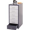 Mendler Cassettiera classificatore ufficio mobile Boston T851 ruote 6 cassetti 69x28x41cm grigio scuro cassetti bianco e grigio