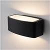 Dopa Applique da Parete Esterna E27 IP54 in Alluminio e Vetro (Nero) | Uso Esterno, Attacco E27, IP44, Alluminio e Vetro