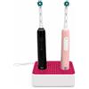 033Lab Porta Spazzolini Elettrici Doppio con Alloggiamento per 2 Basi di Ricarica, Organizer da Bagno Compatibile con Oral-B (Fucsia)