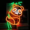 IGTOPS Targa con luce al neon, luce ambientale a LED, luce luminosa, segnale luminoso per sala giochi, camera dei giochi, cameretta dei bambini, camera da letto, soggiorno, decorazione da parete (Panda)