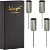 heimzeit Portacandele da Infilare in Metallo Ø22 mm, 4 Pezzi in Argento | Portacandele con Punta per Candele a Stelo e Candele da Tavolo, Corona dell'Avvento, Design Elegante, Decorazione Elegante