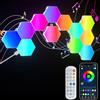 GIACOMO 12 lampade da parete a LED esagonali, pannelli esagonali RGB, lampade da parete Smart esagonali, per gaming, controllo della musica, fai da te, modulare geometria per gamer camera, decorazione