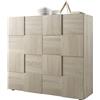 Web Convenienza Madia con Ante e Cassetti Made in Italy - Credenza Contenitore Collezione Dama per Soggiorno Cucina Ingresso Sala da Pranzo Mobile Design Moderno Rovere Samoa,Armadio 2 Ante