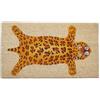 Baroni Home Zerbino Ingresso Casa in Cocco Dipinto a Mano 70x40 cm, Tappetino Ingresso Facile da Pulire e Super Resistente (Pelle Leopardo)
