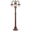 maolo Lampione da Giardino 3 Bracci Classico IP54 | 210cm in Alluminio | 3x E27 Max 60W | Palo Illuminazione Esterno per Viali, Ville e Cortili | Bianco/Nero (Ruggine)