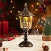 Auniq Lanterna di Natale a globo di neve con musica, Globo di Neve Natalizio Lanterna Retro Lampione Stradale LED Musicale Babbo Natale e Fiocco di Neve-Lampada di Natali, Luce notturna Natali Regalo