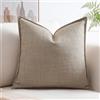 Artscope 1 Pezzi Lino Copricuscini Decorativo Federe 40x40cm, Caffè Chiaro | Morbido Cuscini in Finto Lino per Domestica Soggiorno Camera da Letto Divano