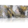FajerminArt Grande Stampa su Tela Con Cornice Astratto Grigio giallo astratto Quadri Moderni Immagine pittura su tela soggiorno camera da letto Cucina ristorante Decorazione Murale 120x50cm