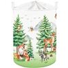 Clastyle Cesto Biancheria Sporca Cedro Cesta Giochi Bambini Pieghevole | 45L Cestino Portaoggetti per Giocattoli Vestiti, Portabiancheria Salvaspazio Pieghevole, Scatola Porta Oggetti con Coperchio
