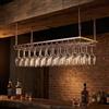 Alkmla Portacalici da Soffitto Alto 30-60cm Regolabile Industriale in Metallo | Portabottiglie Sospeso Industriale Supporto per Calici di Vino Spumante, Ideale per Cucina, Bar, Caffetteria,Feste, Matrimo