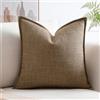Artscope 1 Pezzi Lino Copricuscini Decorativo Federe 40x40cm, Marrone | Morbido Cuscini in Finto Lino per Domestica Soggiorno Camera da Letto Divano