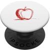 Minimalist Scribbled 1Line Fruit Art Disegno a una mela foderato minimalista rosso Doodle Art PopSockets PopGrip Adesivo