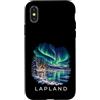 Nordic Skies Travel T-shirt Co. Custodia per iPhone X/XS Tour delle vacanze in Lapponia Aurora Borealis Crociera Souvenir Viaggio