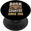 Country Music Festival Merch With Cowboy Born Country Since 2016 Cappello da cowboy western con grafica per compleanno PopSockets PopGrip Adesivo
