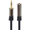 PremiumCord Cavo Di Prolunga Jack HQ da 3,5 mm, Spina Jack da 3,5 mm, Spina Stereojack Alla Presa, Cavo Prolunga Audio Per Cuffie Aux, Schermato, Connettore In Metallo, M/F, Lunghezza 1,5 m