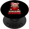 Funny Cute Retro Vintage Xmas Holidays L Calza natalizia con maialino PopSockets PopGrip Adesivo