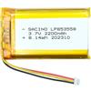 EFASO Batteria LI-Po da 3,7 V, 2200 mAh, 853558, JST PH1.25-3 pin