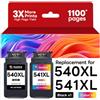 Hookink 540XL 541XL Sostituzione per Canon 540 541 XL PG-540 XL CL-541 | Compatibile per Compatibili per Canon MG3650s TS5150 MG3600 MX395 MX475 MG3650 TS5151 MG2250 MX455 MX535 Nero e Colore