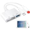 Menibeuty Adattatore scheda SD WiFi 3 in 2 Lightnings USB C SD Card Reader con slot S-D/MicroS-D/USB3.0, lettore di schede di memoria, lettore di schede per fotocamera per 1Phone 16/15/14/13 Sam Sung