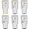 Aomya Confezione da 6 cartucce d'inchiostro compatibili 730, 300 ml, P2V71A, P2V72A, P2V73A, P2V68A, P2V69A, P2V70A, ricambio per stampanti HP Designjet T1600, T1700, T2600, MK/PK/C/M/Y/G