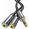 VICTECK Adattatore audio Jack Y, 3,5 mm maschio a 2 x 3,5 mm, cuffie stereo audio splitter Cable Double Plug Aux Splitter Extension for Apple, Smartphone, Speaker, 25 cm