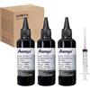 Aomya 3 bottiglie di inchiostro nero tintore cartucce di inchiostro universali per stampanti Inciostro di ricarica 300ml compatibile per HP Canon Epsn Lexmark Brother CISS CIS, 100ml x 3, con siringa
