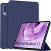 QJONSIU Cover per Lenovo Yoga Tab Plus Gen2 13, Morbido TPU, Blue | Protezione Anturto, Funzione di Supporto, Attivazione/Disattivazione Automatica, Antimpronta, Antigraffio
