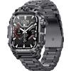 findtime Orologio militare, smartwatch da uomo con torcia telefonica, orologio fitness pressione sanguigna cardiofrequenzimetro sonno monitor esterno contapassi orologio per Android iOS lunga durata batteria