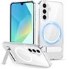XTCASE Cover Magnetica Samsung Galaxy A16 con Supporto, Chiaro | Custodia Trasparente [Compatibile con Magsafe] con Cavalletto Invisibile Regolabile Antiurto Antigraffio Anti-ingiallimento