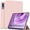 QJONSIU Cover per Lenovo Yoga Tab Plus Gen2 13, Morbido TPU, Pink | Protezione Anturto, Funzione di Supporto, Attivazione/Disattivazione Automatica, Antimpronta, Antigraffio