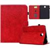Generico DayQiQiPu Custodia per Samsung Galaxy Tab S2 SM-T710/T713/T715/T719 (8,0 Pollici) Guscio Intelligente Cover magnetica ribaltabile Caso Supporto Motivo fiori di prugno e Auto Wake/Sleep, Rosso
