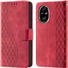 CaseGla Cover per Honor 200 Pro custodia portafoglio Rosso | Blocco RFID, 3 scomparti carte, 1 tasca banconote, Chiusura magnetica, Supporto, Pelle PU flip cover per Honor 200 Pro