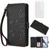 IUQXU Cover per Nothing Phone 2A/Phone 2A Plus Libro con Vetro Temperato N | Porta Carte,Case Farfalla Fiore,Custodia in Pelle Portafoglio per Nothing 2A Phone2APlus Phone2A+