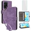IUQXU Cover per Honor 200 Lite 5G Libro con Vetro Temperato VIO | Blocco RFID,Antiurto,Supporto,Custodia in Pelle Portafoglio per Honor 200Lite Honor200 Lite Honor200Lite