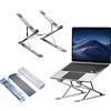 THREE COLOUR DOGFISH Dogfish Supporto PC Portatile, Porta Laptop Pieghevole, Alluminio 7+9 Livelli Regolabile Laptop Stand, Ventilato per MacBook Air Pro, Dell, HP, 10-17.3