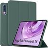 QJONSIU Cover per Lenovo Yoga Tab Plus Gen2 13, Morbido TPU, Green | Protezione Anturto, Funzione di Supporto, Attivazione/Disattivazione Automatica, Antimpronta, Antigraffio