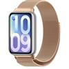 NicMool Cinturino per Xiaomi Smart Band 10/9/8 Pro/Redmi Watch 6 Active | per Xiaomi Redmi watch 6 Active/6 Lite/6/5/4/Mi band 10/9/8 Pro, Acciaio Inossidabile Magnetico Metallo Braccialetto-Oro Rosa