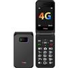 TTfone TT760 Telefono Cellulare 4G a Flip con Grandi Pulsanti per Anziani e Pulsante di Assistenza d'Emergenza - Telefono Cellulare Semplice Sbloccato (con cavo USB, Nero)