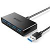 ORICO USB 3.0 HUB Splitter ad alta velocità, 4 porte, HUB, convertitore di espansione multi-interface, per laptop, uno per cavo di prolunga a 4 hub con connettore di alimentazione USB3.0, nero, 1,5 m
