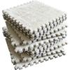 EUBSWA Tappetino in peluche per gattonare, 12 pezzi, 30 x 30 cm, in schiuma puzzle, per soggiorno, camera da letto (Bianco)